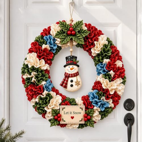 3D Fabric Poke Wreath DIY Kit, Christmas Wreath DIY Kit for Adults | Poke Art for Adults, Beginner Friendly No-sew Craft, 3D Texture, Relaxing Holiday Handmade Christmas Art Project Gift