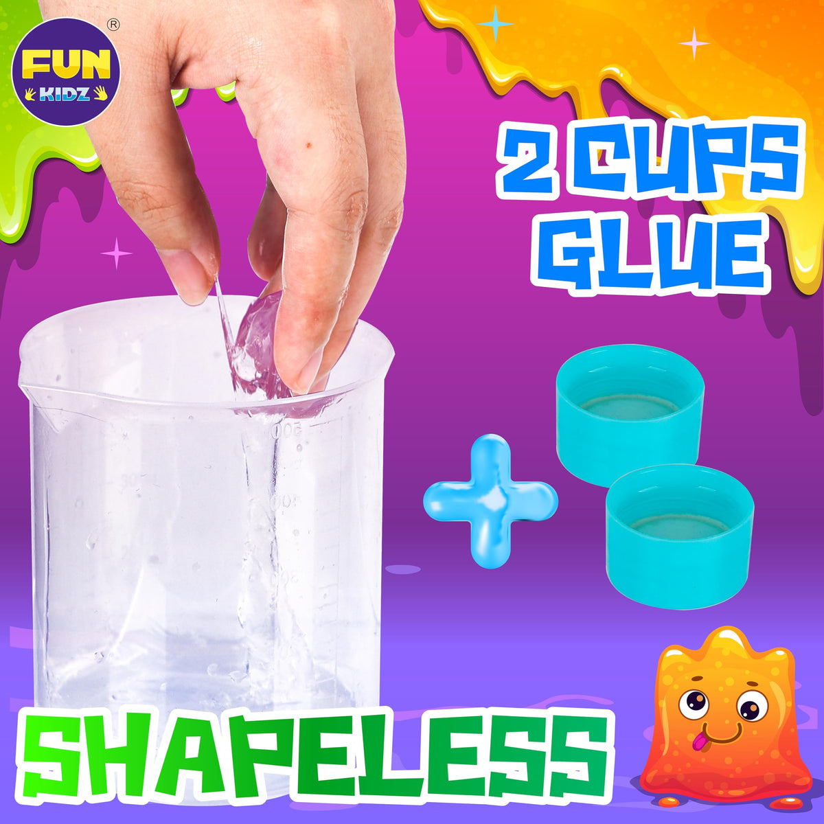 1.06QT Super Clear Slime Activator 34OZ Solution with Plastic Measuring Cup, FunKidz 1L Fine Formulation Work with All Types Slime Glue Washable Non-Toxic Kids Friendly Ingredients