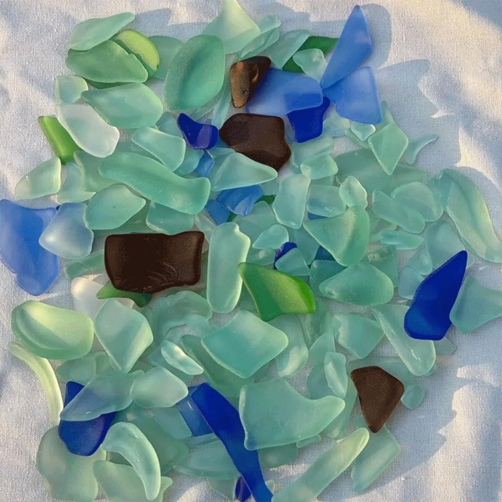 2027 DIY Sea Glass Christmas Tree Craft Kit | Handmade Mini Desk Xmas Bead Art, 15 cm Sea Glass Christmas Tree Making Kit, Holiday Tabletop Decoration