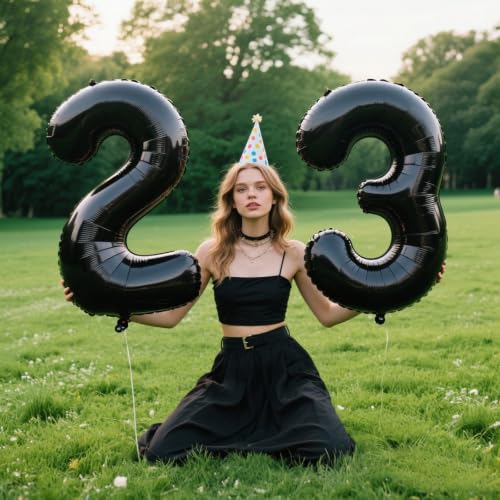 40 Inch Black Number 2 Balloons Foil Digital Helium Number Balloons | for 2nd 12 23 24 25 Birthday Anniversary Wedding Party Decorations,Jumbo Helium Balloon Giant Large Digital Balloon