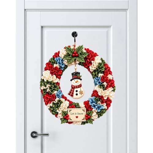 3D Fabric Poke Wreath DIY Kit, Christmas Wreath DIY Kit for Adults | Poke Art for Adults, Beginner Friendly No-sew Craft, 3D Texture, Relaxing Holiday Handmade Christmas Art Project Gift