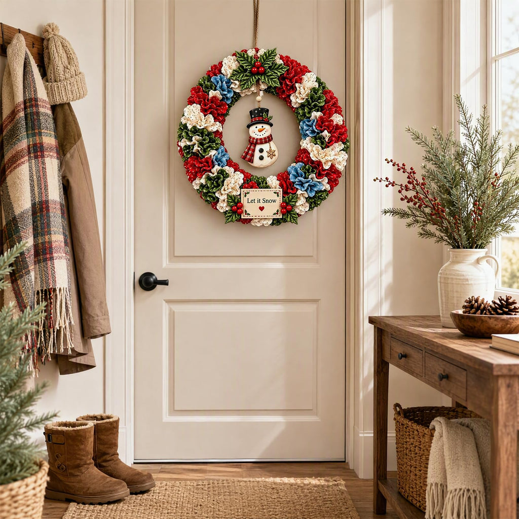 3D Fabric Poke Wreath DIY Kit, Christmas Wreath DIY Kit for Adults | Poke Art for Adults, Beginner Friendly No-sew Craft, 3D Texture, Relaxing Holiday Handmade Christmas Art Project Gift