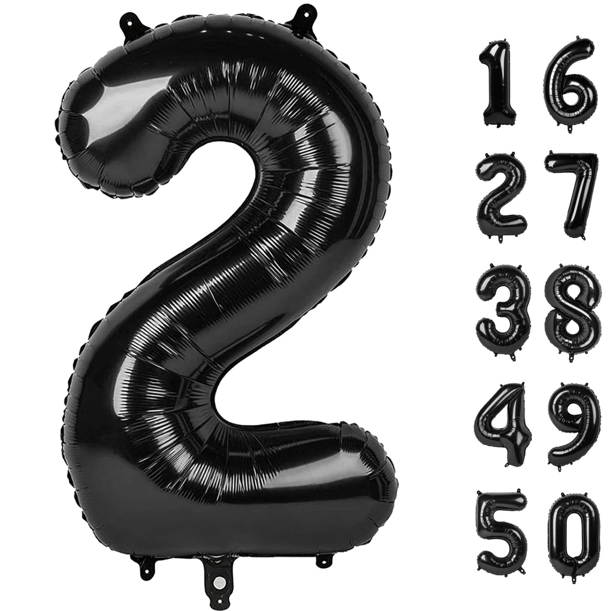 40 Inch Black Number 2 Balloons Foil Digital Helium Number Balloons | for 2nd 12 23 24 25 Birthday Anniversary Wedding Party Decorations,Jumbo Helium Balloon Giant Large Digital Balloon