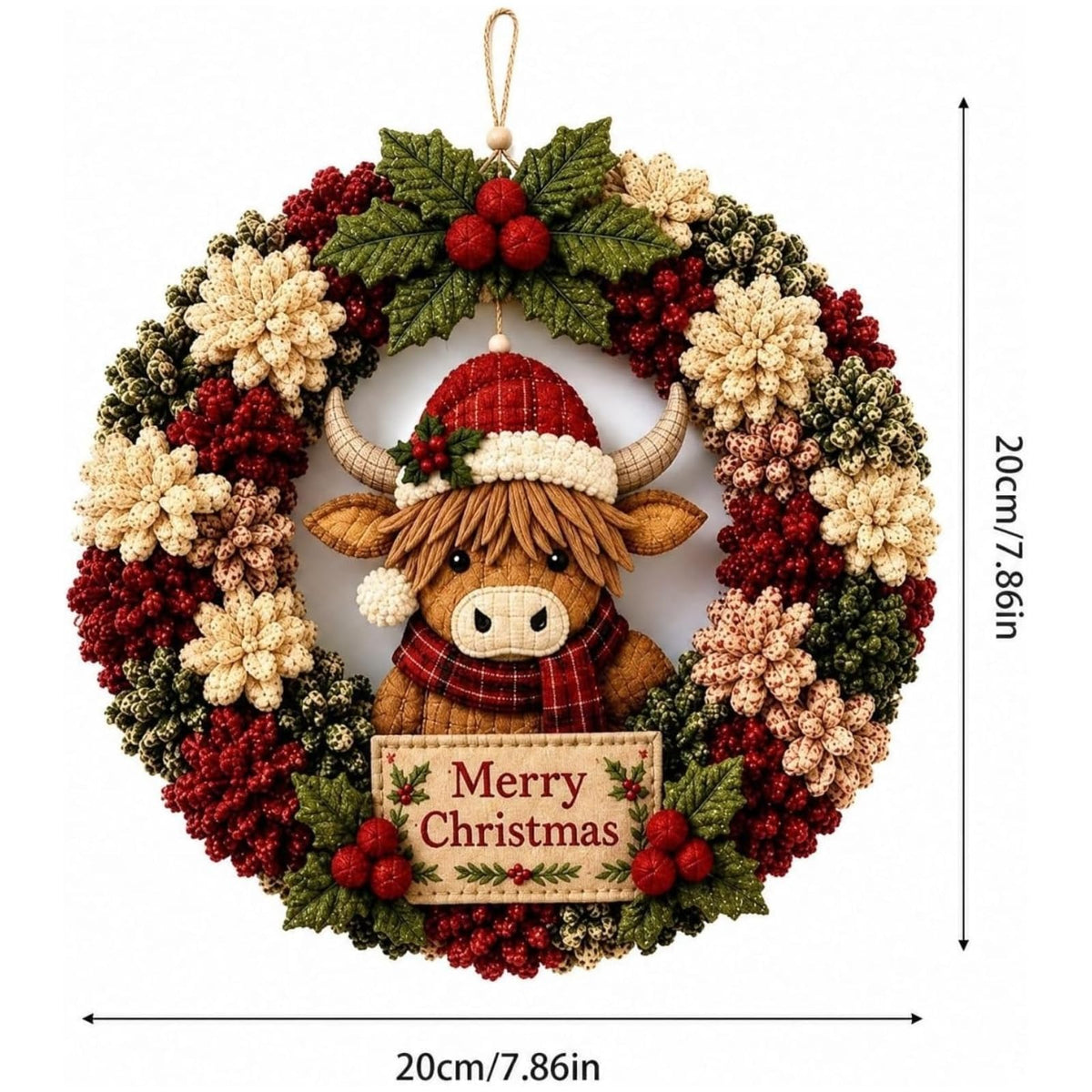 3D Fabric Poke Wreath DIY Kit Christmas Wreath No Sew Craft (13- Gnome) | Creative Poke Art Kits for Adults as a Gift or for Cozy Family Craft Time