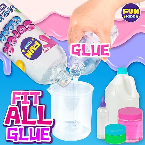 1.06QT Super Clear Slime Activator 34OZ Solution with Plastic Measuring Cup, FunKidz 1L Fine Formulation Work with All Types Slime Glue Washable Non-Toxic Kids Friendly Ingredients
