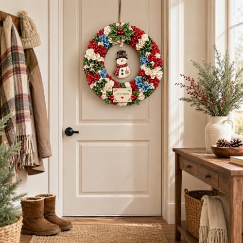 3D Fabric Poke Wreath DIY Kit, Christmas Wreath DIY Kit for Adults | Poke Art for Adults, Beginner Friendly No-sew Craft, 3D Texture, Relaxing Holiday Handmade Christmas Art Project Gift