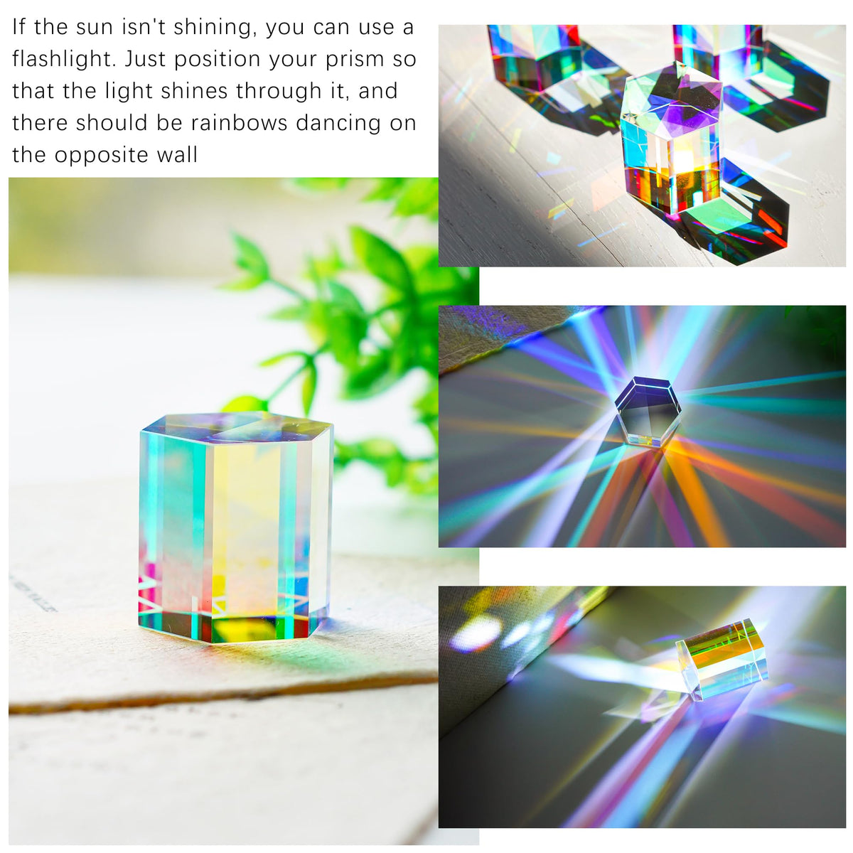 1.2'' Optical Glass RGB Dispersion Prism X-Cube for Physics Teaching Gift | Prisma,Rainbow Prism,Crystal Cube Prism,Photography Props