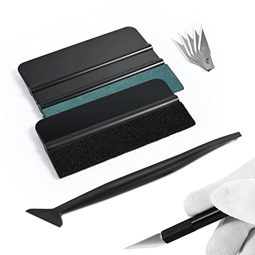 NEWISHTOOL Car Window Tint Installation Kit Vinyl Wrap Tools Wrapping Kit | Felt Squeegee, Micro Squeegee, Precision Knife & Razor Blade, 9IN1 Film Installing Tint Kit Tools Vinyl Application Tool