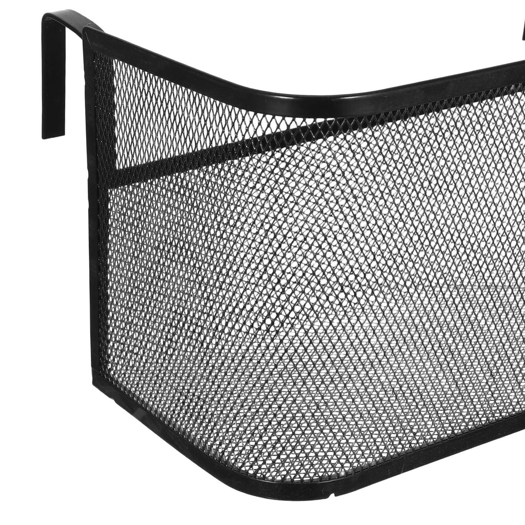 Bedside Hanging Storage Basket, Metal Bunk Bed Organizer with Cup Holder | Black Iron Frame, Hook Design, Multiple Compartments, Keeps Magazines, Phones, Drinks and Remotes within Reach