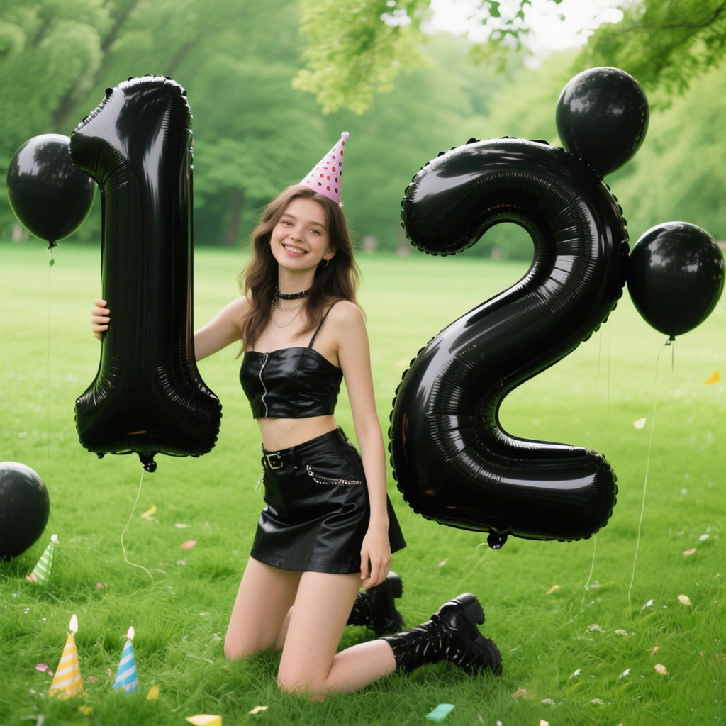 40 Inch Black Number 2 Balloons Foil Digital Helium Number Balloons | for 2nd 12 23 24 25 Birthday Anniversary Wedding Party Decorations,Jumbo Helium Balloon Giant Large Digital Balloon