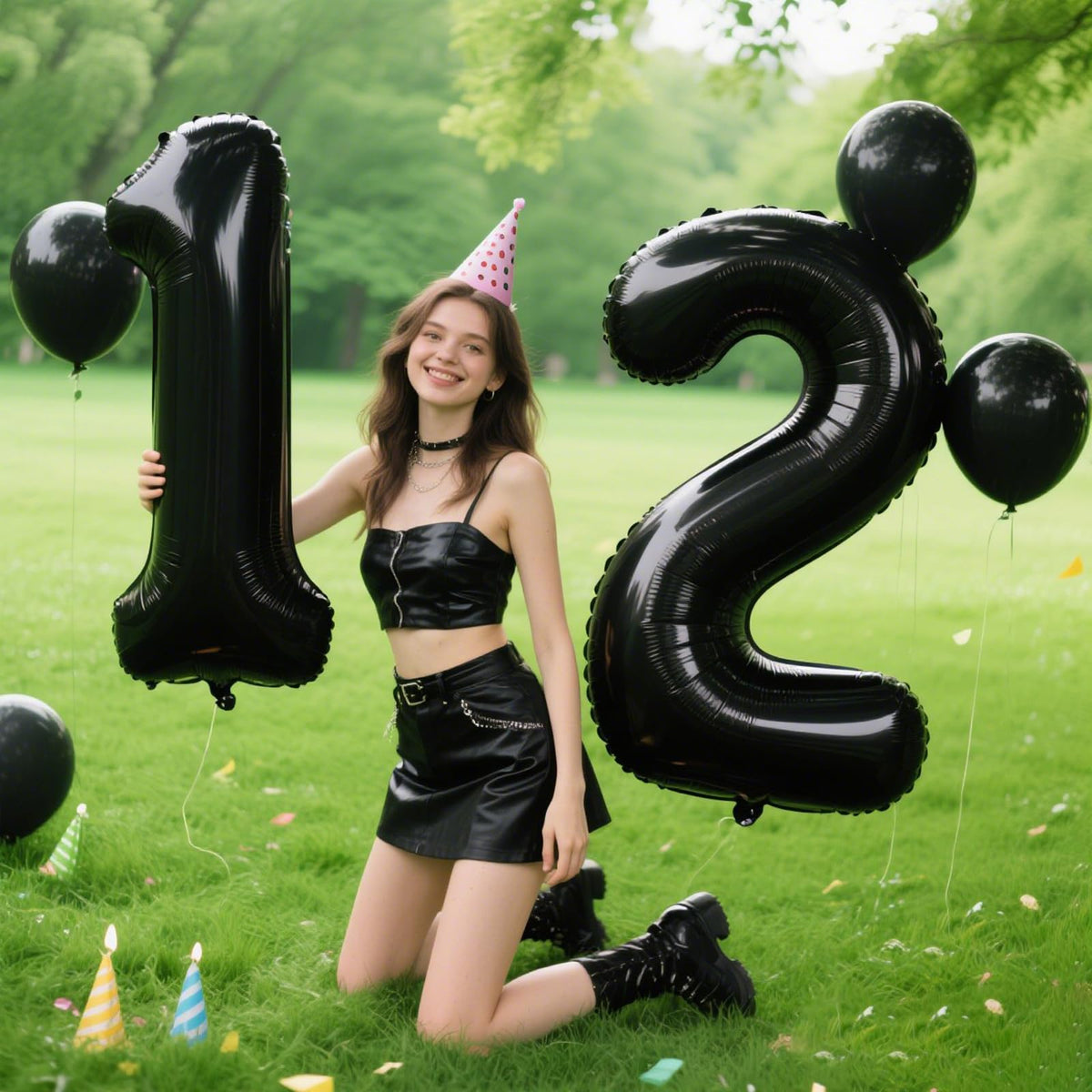 40 Inch Black Number 2 Balloons Foil Digital Helium Number Balloons | for 2nd 12 23 24 25 Birthday Anniversary Wedding Party Decorations,Jumbo Helium Balloon Giant Large Digital Balloon