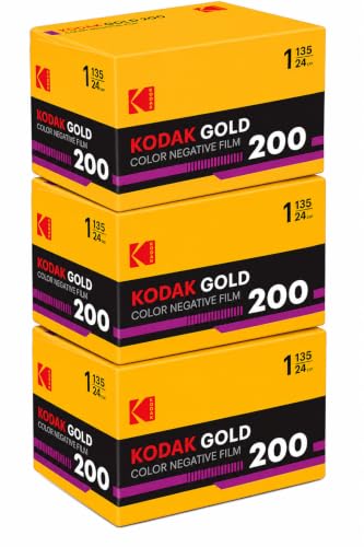 Kodak Gold 200 35mm Film Roll 24 Exp 3 Rolls with Sturdy Tiger Storage Case