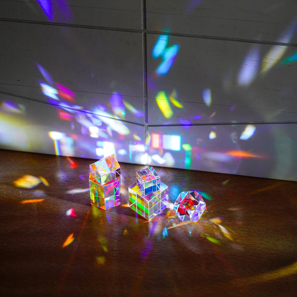 1.2'' Optical Glass RGB Dispersion Prism X-Cube for Physics Teaching Gift | Prisma,Rainbow Prism,Crystal Cube Prism,Photography Props