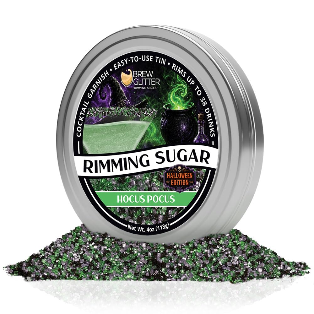 Brew Glitter Hocus Pocus Green, Purple & Black Rimming Sugar, Cocktail Garnish, 4oz