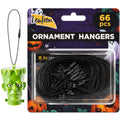 Ornament Hooks for Christmas Tree Decorations 66 pcs – Black Durable Ornament Hangers – Christmas Ornament Tree Hooks - Black Ornament String with Snap