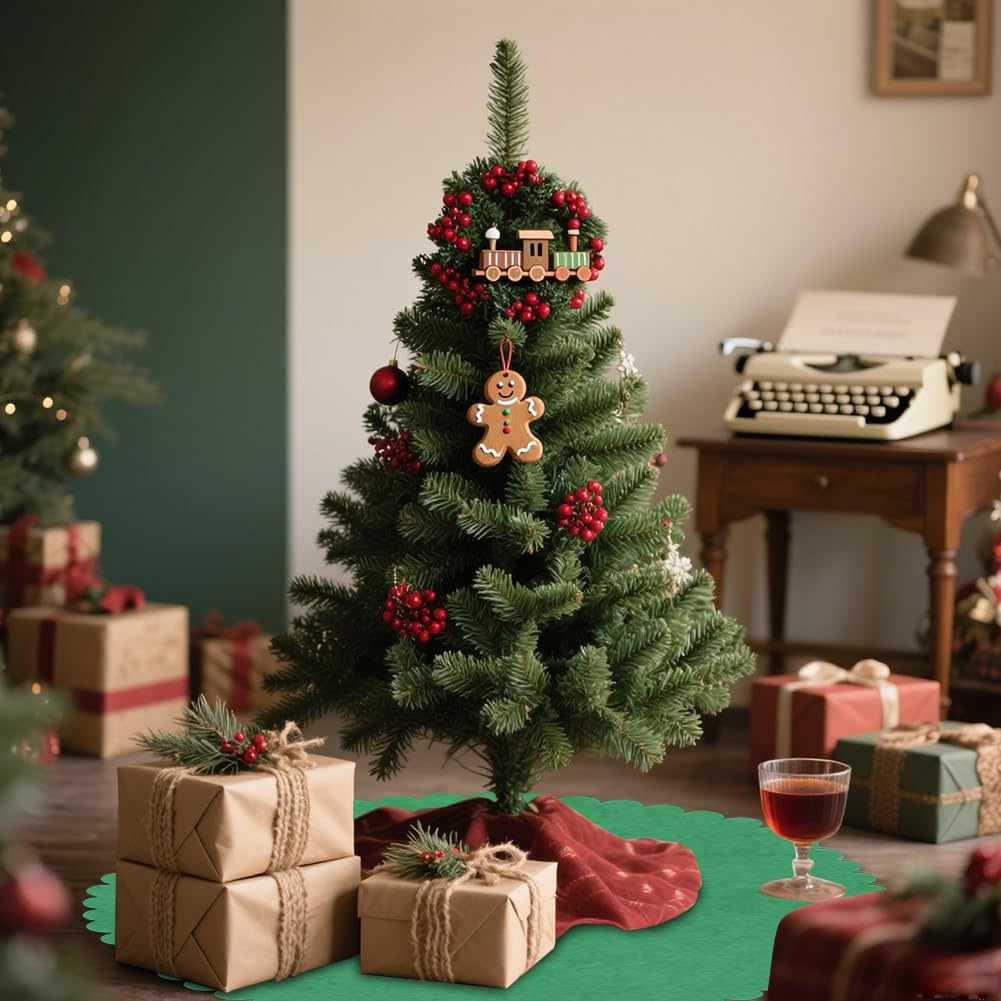 35" Christmas Tree Stand Mat Non-Slip Felt Christmas Tree Mat Waterproof Tree Floor Protector from Spills Scratches Christmas Home Decor for Winter Xmas Holiday Under Tree to Protective Floor