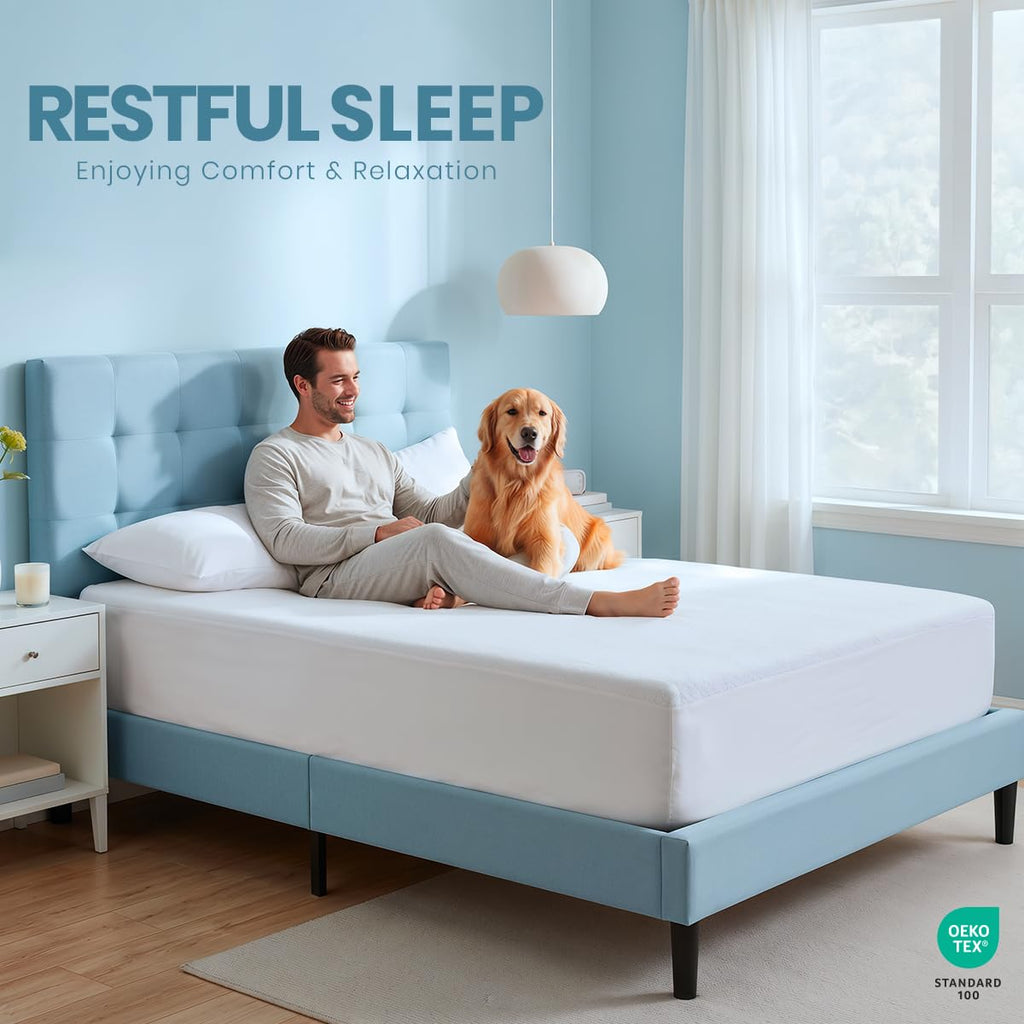100% Waterproof Twin Size Mattress Protector, Noiseless Mattress Cover | Deep Pockets Fits 15" Mattresses, Soft & Breathable Mattress Pad, Machine Washable For Home & Hotel by Utopia Bedding