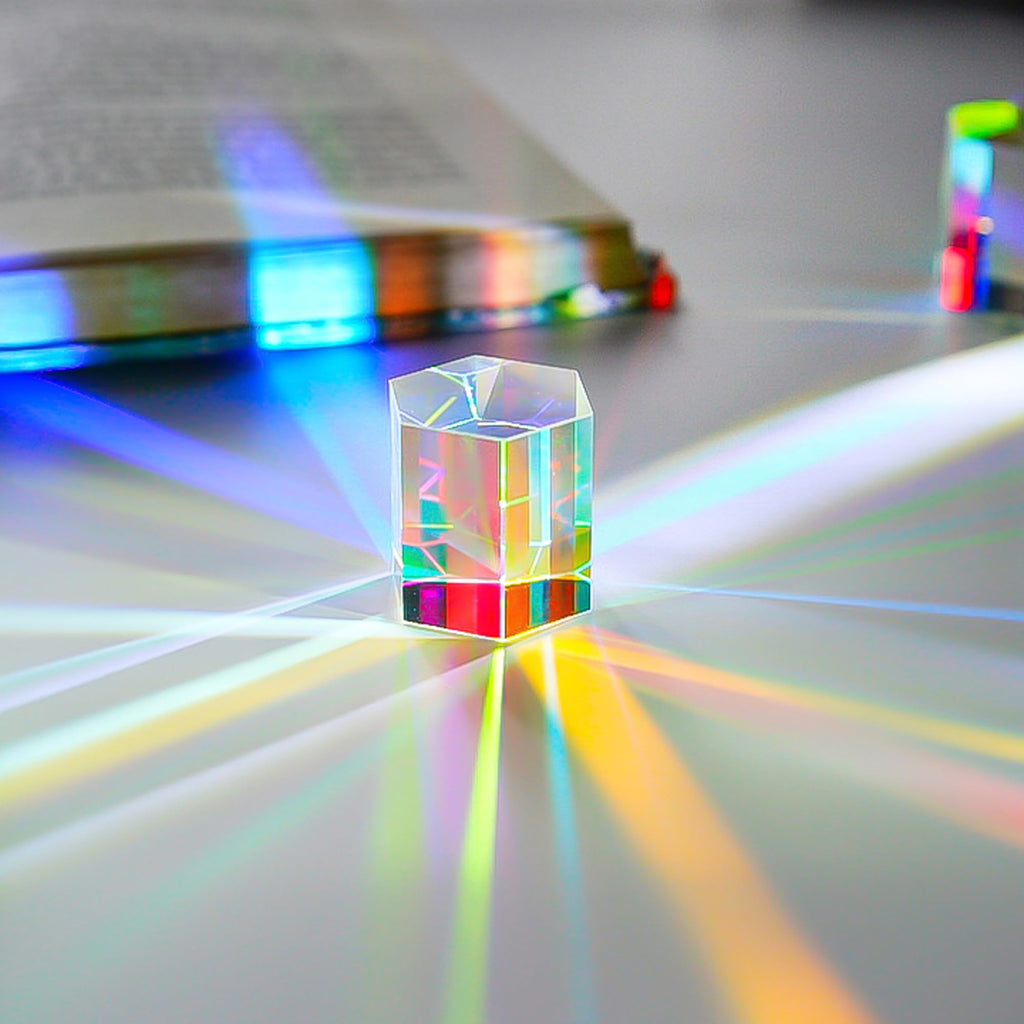 1.2'' Optical Glass RGB Dispersion Prism X-Cube for Physics Teaching Gift | Prisma,Rainbow Prism,Crystal Cube Prism,Photography Props
