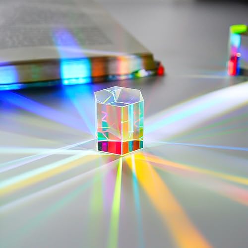 1.2'' Optical Glass RGB Dispersion Prism X-Cube for Physics Teaching Gift | Prisma,Rainbow Prism,Crystal Cube Prism,Photography Props