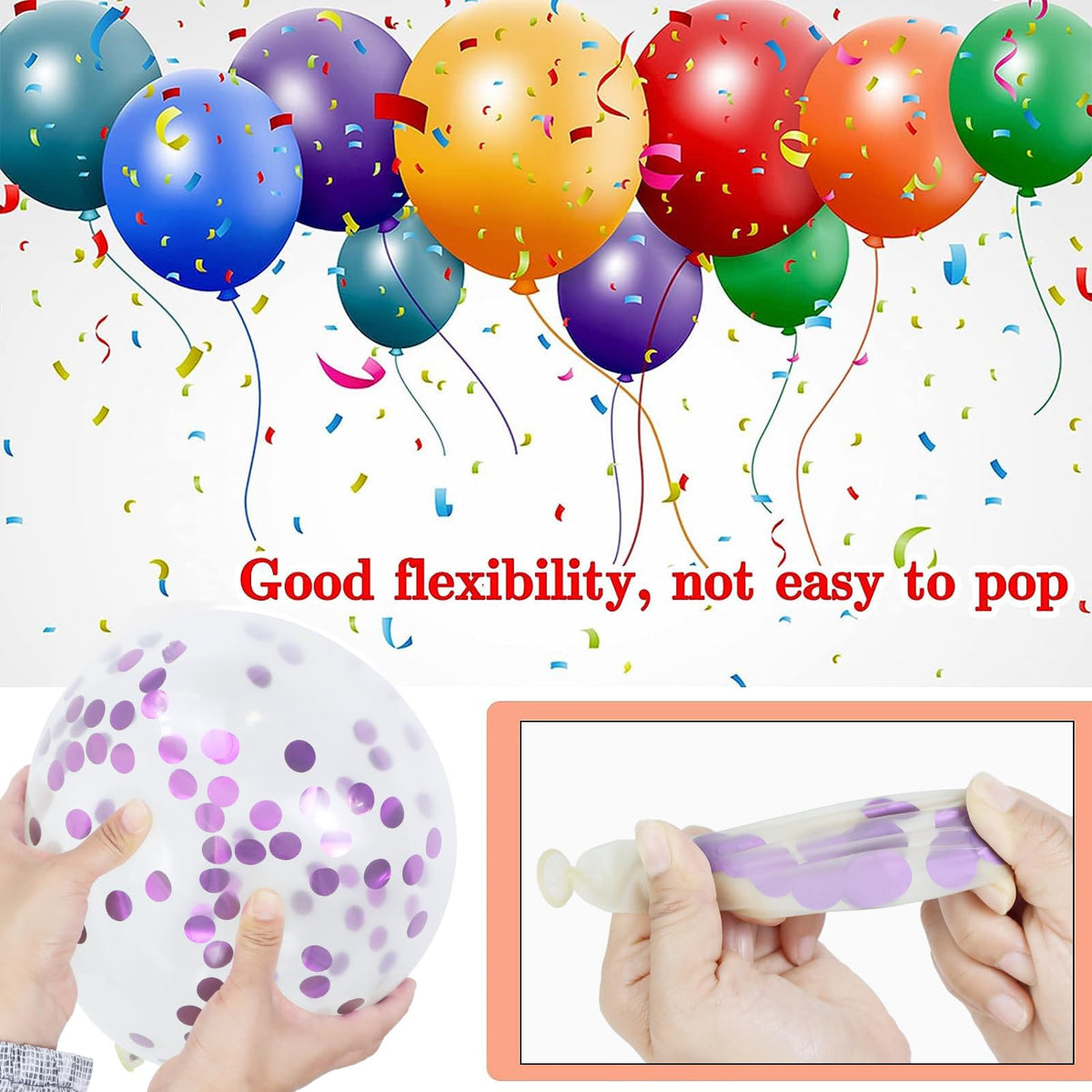 68Pcs Pink and Purple Balloons 12 Inch Metallic Purple Pink Latex Balloon Confetti ballons with Ribbons Party Balloons for Wedding Girls Birthday Baby Shower Decorations.